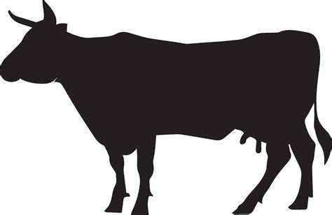 Cattle vector silhouette illustration black color 27542946 Vector Art ...