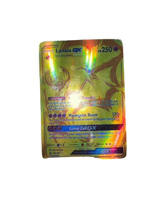 Pokemon SM Ultra Prism SECRET RARE Lunala GX 172 156 NM Values MAVIN