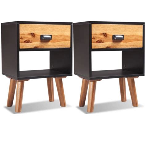 Solid Acacia Wood Bedside Cabinets 2 Pcs 40x30x58 Cm