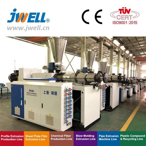 Jwell Extrusion Hdpe Single Screw Conical Twin Screw Extruders Pe Pvc