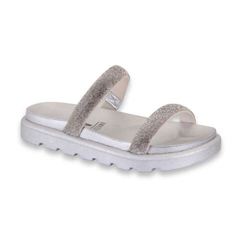 PAPETE FEMININA VIZZANO TIRA PRONTA CRISTAL BRANCO OFF PRATA REF 6459