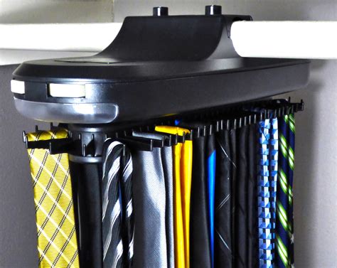 Electric Revolving Tie Rack W Led Light Holds 64 Ties Belts Scarfs