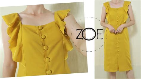 Diy Sewing Dress With Flutter Sleeve Develop Basic Pattern Zoe Diy Youtube