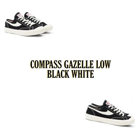 Jual Compass Gazelle Low Black White Shopee Indonesia