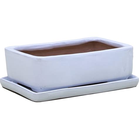 Bonsai Ceramic Rectangle Pot Glazed Pots Planters