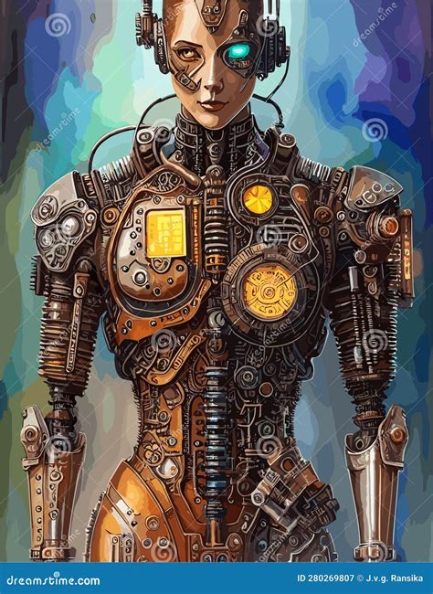 Vector Art of Portrait of a Futuristic Robot Human. Future of Ai Robot ...