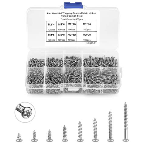 ZISHATUO 800 Stück Holzschrauben M2 Mini Blechschrauben Sortiment Set