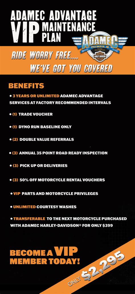 Adamec Advantage Vip Maintenance Plan Adamec Harley Davidson