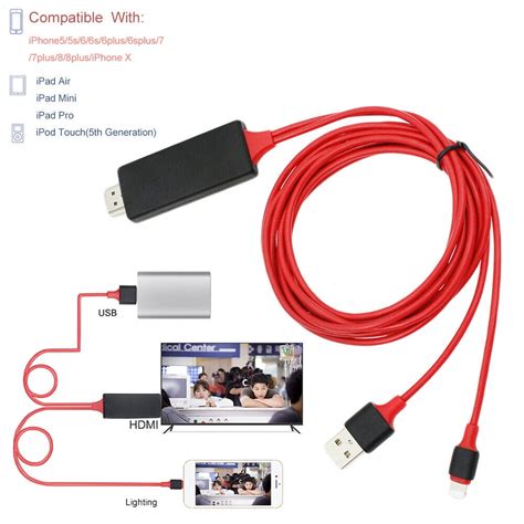 Lightning to HDMI Adapter Cable, Lightning Digital AV to HDMI 1080P ...