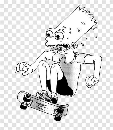 Bart Simpson Skateboarding Drawing