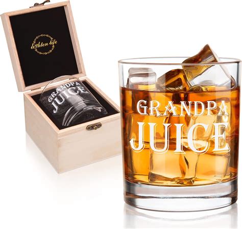 Amazon Lighten Life Grandpa Juice Whiskey Glass Unique Grandpa