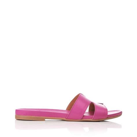 Nahlia Fuschia Leather Sandals From Moda In Pelle UK