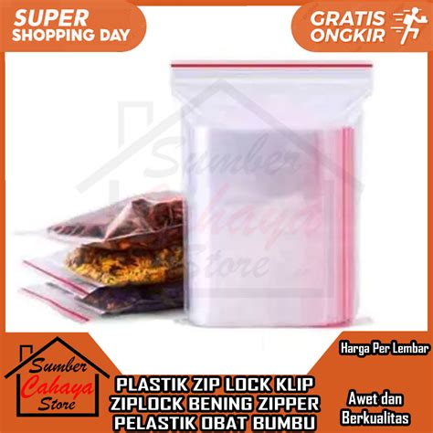 Jual PLASTIK ZIP LOCK KLIP ZIPLOCK CLIP 30X40 PER LEMBAR BENING ZIPPER