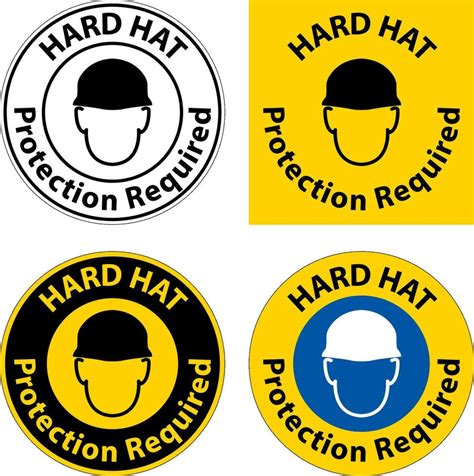 Notice Hard Hat Protection Required Sign On White Background 24799630