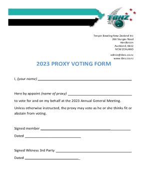 Fillable Online 2023 PROXY VOTING FORM Fax Email Print PdfFiller