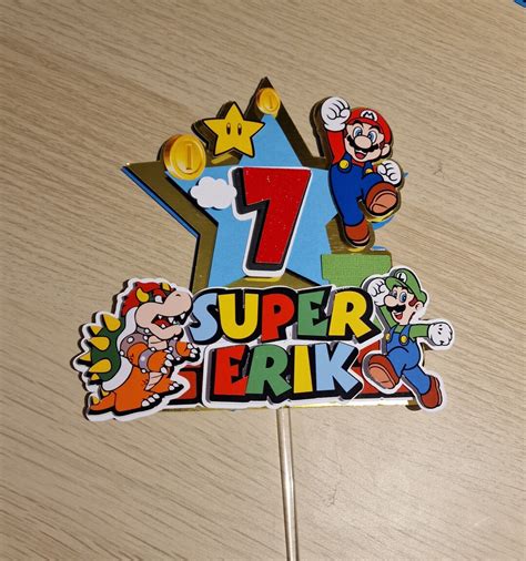 Super Mario Tortendeko Personalisiert Cake Topper Etsy