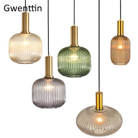 Ribbed Glass Pendant Lighting