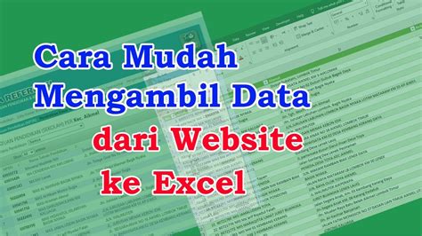 Cara Mudah Mengambil Data Dari Web Ke Excel Dijamin Hasilnya Langsung