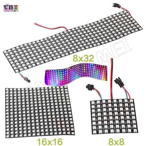 Dc5v Ws2812b Rgb Led Pixel Panel Light 8x8 16x16 8x32 Digital Flexible