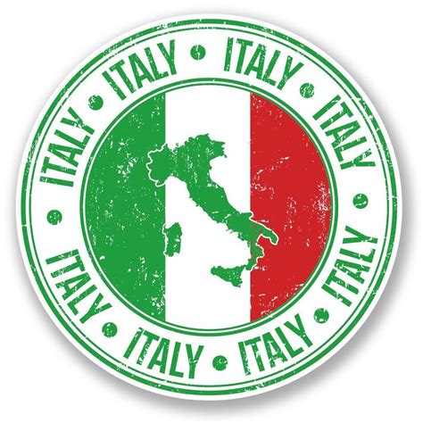 2 X Italy Flag Vinyl Sticker 5550 Italy Flag Print Vinyl Stickers