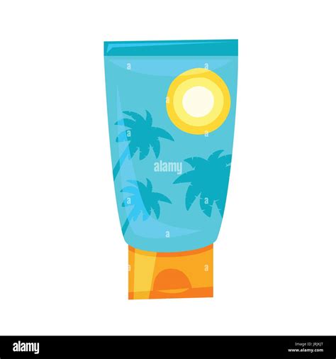 Vector Cartoon Style Illustration Of Sunblock Tube Isolated On White