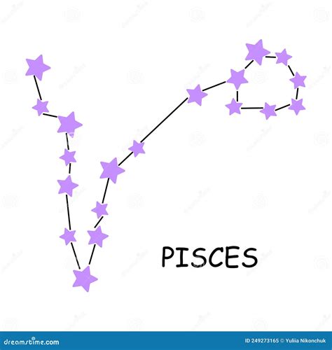 Constellation Of The Zodiac Sign Pisces Constellation Isolated On