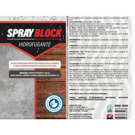 Hidrofugante Impermeabilizante para Concreto Spray Block em Promoção na