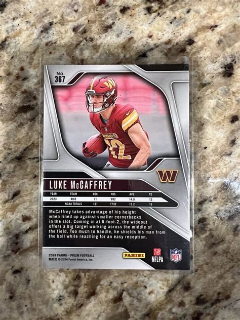 Panini Prizm Luke Mccaffrey Washington Commanders Rookie Card Rc