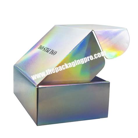 Custom Logo Corrugated Hig Wig T Paper Packaging Tuck Top Holographic Mailer Shipping Box