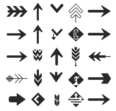 Premium Photo Arrow Icons Set Vector Illustration Isolated On White