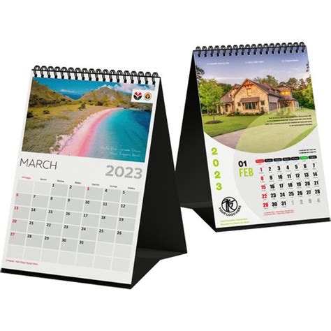 Jual Kalender Meja Custom Tahun 2024 7 Lembar 1 Muka Linen Hitam