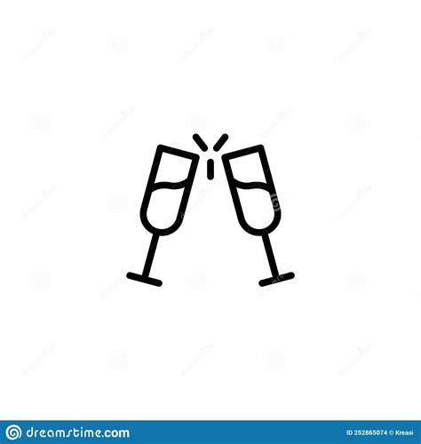 Cheers Line Icon Vector Design Stock Vector Illustration Of Symbol