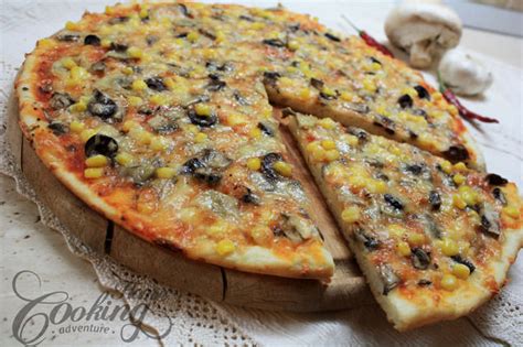 Mushroom Pizza With Thin Crispy Crust