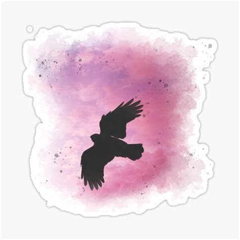 "Crow Flying on Sunset - Watercolor Painting" Sticker for Sale by ...