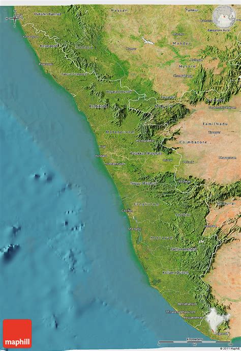 Satellite 3D Map of Kerala