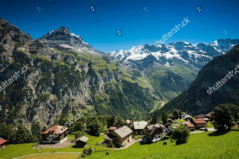 Gimmelwald Lauterbrunnen Canton Bern Bernese Oberland Editorial Stock