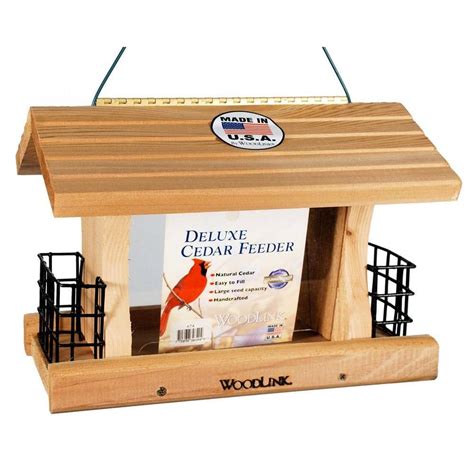 Woodlink Deluxe Cedar Feeder with Suet Cages Bird Feeder-AT4 - The Home ...