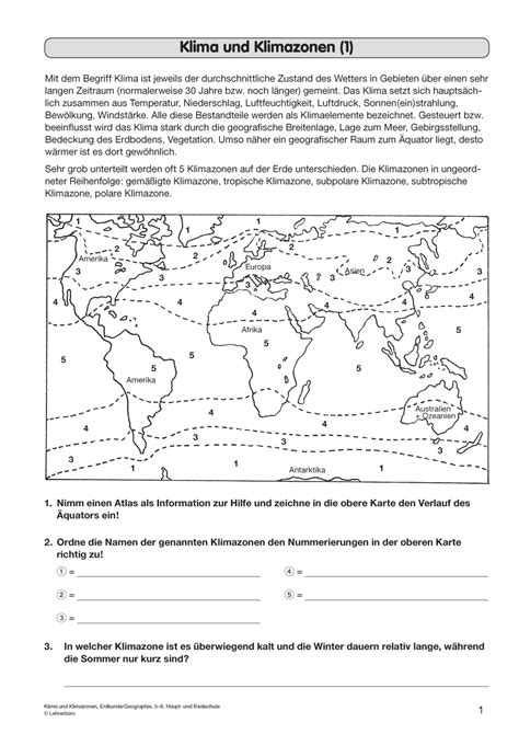 Erdkunde Geografie Arbeitsblätter Sekundarstufe I Lehrerbüro