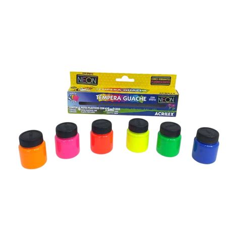 Tinta Tempera Guache Neon Cores Ml Mimos Para Todos