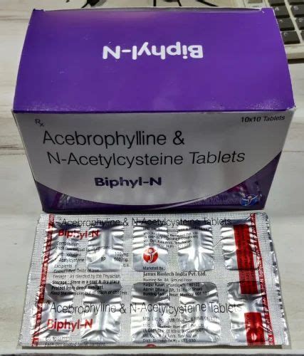 Acebrophylline 100mg N Acetylcysteine 600mg 1 10 Tab At Rs 219 Stripe In Surat