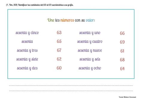 📚 Números Del 60 Al 70 📚 1º Educación Primaria