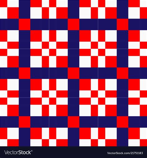 Abstract red white blue square pattern imag Vector Image