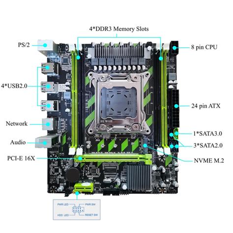 Материнская плата Taishuo X79-G LGA 2011 + процессор (б/у) Xeon E5-2660 ...