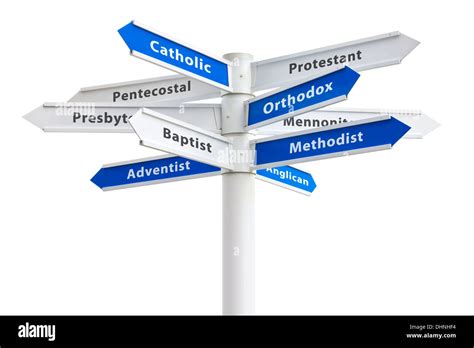 religions  christianity  crossroads sign stock photo alamy
