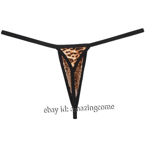 Mens G String Thong Underwear Extreme Micro Bikini Tanga Leopard Print T Back Ebay Uk