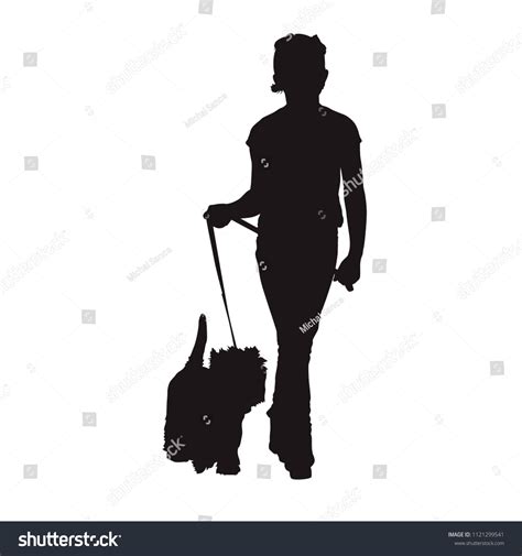 Kid Walking Dog Isolated Vector Silhouette Stock Vector (Royalty Free) 1121299541 | Shutterstock