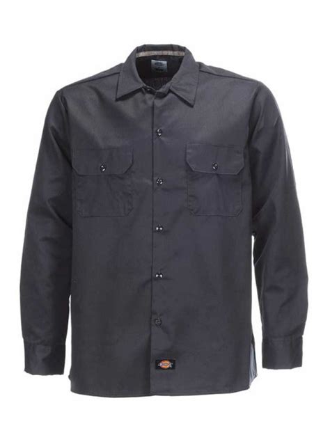 Dickies Long Sleeve Slim Work Shirt Dark Navy