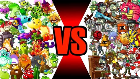 Plants Vs Zombies All Zombies Vs All Plants Power Up Youtube