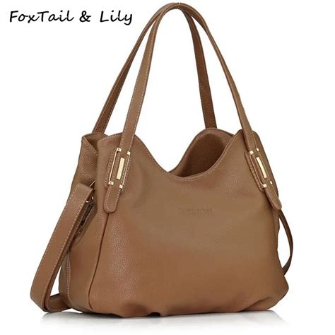 Foxtail And Lily Genuine Leather Bags For Women Luxury Designer Real Leather Handbags Ladies