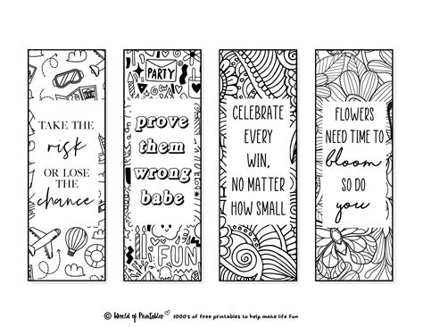 Free Printable Inspirational Bookmarks To Color Printable Word Searches